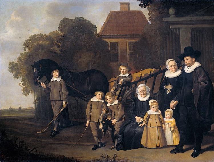 Jacob van Loo The Meebeeck Cruywagen family near the gate of their country home on the Uitweg near Amsterdam. China oil painting art